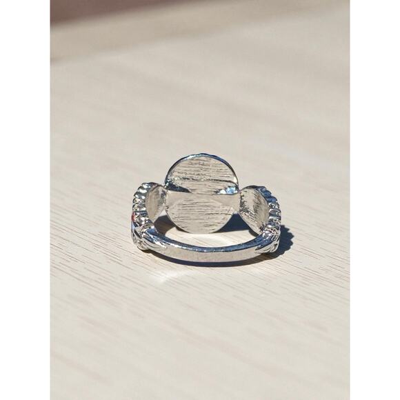 Silvertone Faux Turquoise Ring - Picture 5 of 8